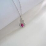 925 Silver Cultured Ruby Necklace P5507R - Image 2