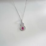 925 Silver Cultured Ruby Necklace P5507R - Image 3