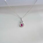 925 Silver Cultured Ruby Necklace P5507R - Image 4