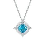 925 Silver Cubic Zirconia Blue Necklace ZHFP0591B
