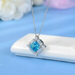925 Silver Cubic Zirconia Blue Necklace ZHFP0591B - Image 2