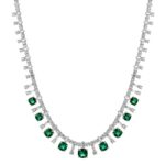 925 Emerald Pendant Necklace - ZHF-P0836
