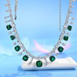 925 Emerald Pendant Necklace - ZHF-P0836 - Image 2