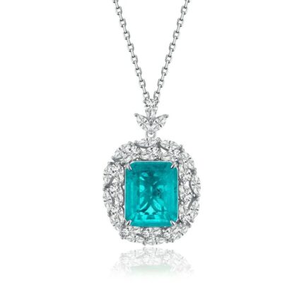 925 Silver Paraiba Color Necklace ZHF-P1314-1