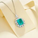 925 Silver Paraiba Color Necklace ZHF-P1314-1 - Image 3