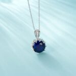 925 Silver Blue Sapphire Necklace - ZHF-P1447B - Image 3