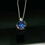 925 Silver Blue Sapphire Necklace - ZHF-P1447B - Image 5