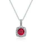 925 Silver Lab-Created Ruby Necklace - Model ZHF-P1711R