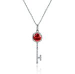 925 Silver Cultured Ruby Necklace ZHF-P1720R