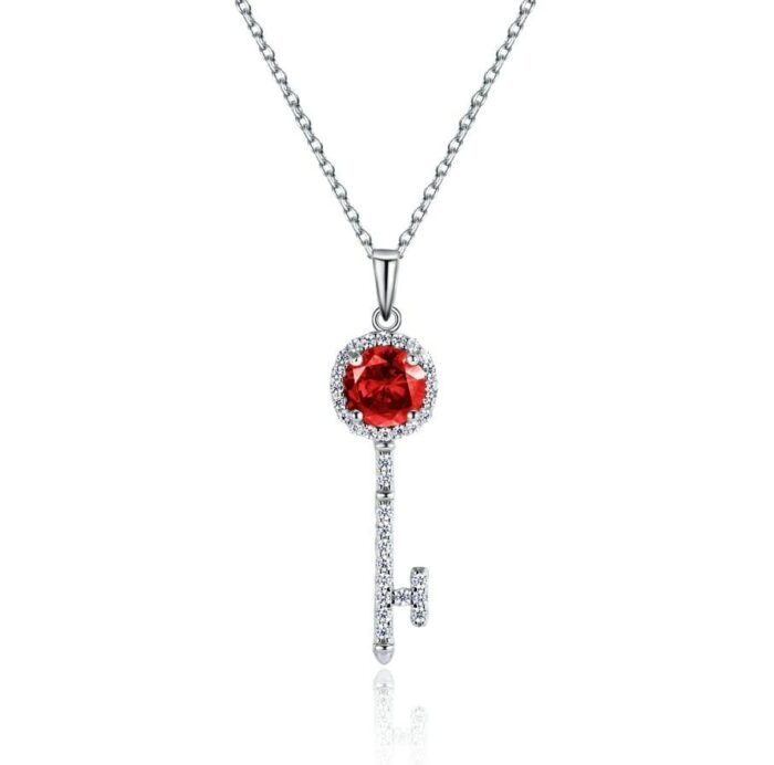 925 Silver Cultured Ruby Necklace ZHF-P1720R - Image 1