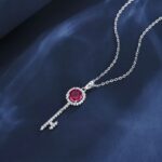 925 Silver Cultured Ruby Necklace ZHF-P1720R - Image 3