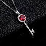 925 Silver Cultured Ruby Necklace ZHF-P1720R - Image 4