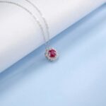 925 Silver Lab-Created Ruby Necklace - Model ZHF-P1738R - Image 2