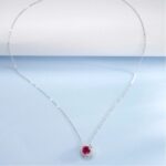 925 Silver Lab-Created Ruby Necklace - Model ZHF-P1738R - Image 5