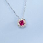 925 Silver Lab-Created Ruby Necklace - Model ZHF-P1738R - Image 4