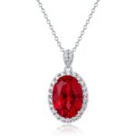 925 Silver Cultured Ruby Necklace ZHF-P1798R