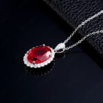 925 Silver Cultured Ruby Necklace ZHF-P1798R - Image 3