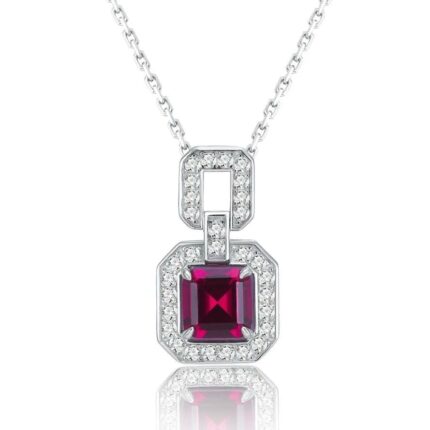 925 Silver Cultured Ruby Necklace ZHF-P5002R