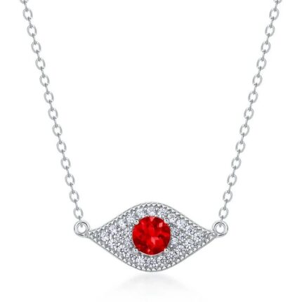 925 Silver Lab-Created Ruby Necklace - Model ZHF-P5512R