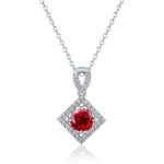 925 Silver Cultured Ruby Necklace ZHF-P5520R