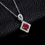 925 Silver Cultured Ruby Necklace ZHF-P5520R - Image 2