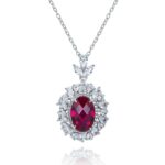 925 Silver Lab-Created Ruby Necklace - Model ZHF-R1337R