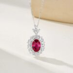 925 Silver Lab-Created Ruby Necklace - Model ZHF-R1337R - Image 4