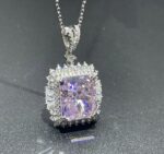 925 Silver Pink Cubic Zirconia Necklace - ZHFP0445F - Image 5
