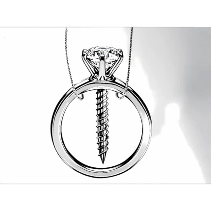 Screw & Silver Ring Pendant Necklace - Pre-Order